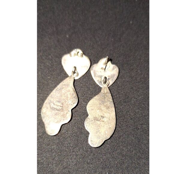 Vintage Swirled Dangle Pierced Earrings - Picture 6 of 8